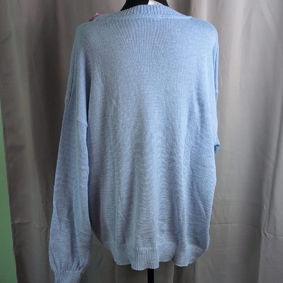 CinnamoRoll Blue and Pink Crew Neck Sweater with Design. NWT - Picture 3 of 6